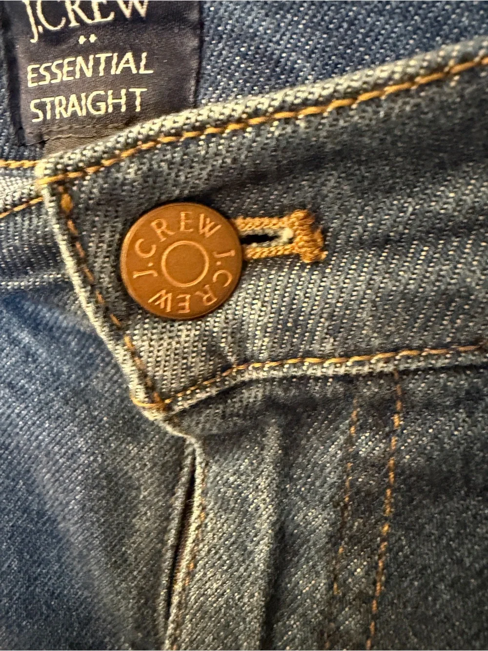 J. Crew Blue Denim Straight Jeans with Branded Button size 30